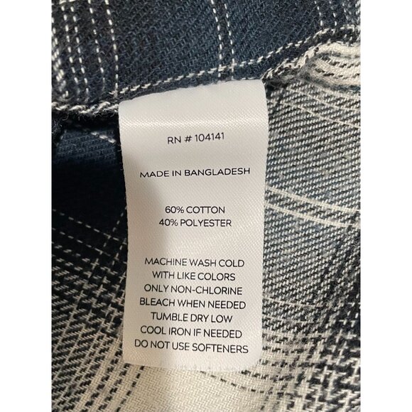 Alpine Design Navy & White Plaid Button-Up Long Sleeve Men's Shirt L - Picture 7 of 11